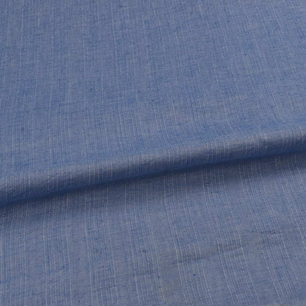 STRIPE BLUE PURE COTTON 80 GSM HANDWOVEN FABRIC