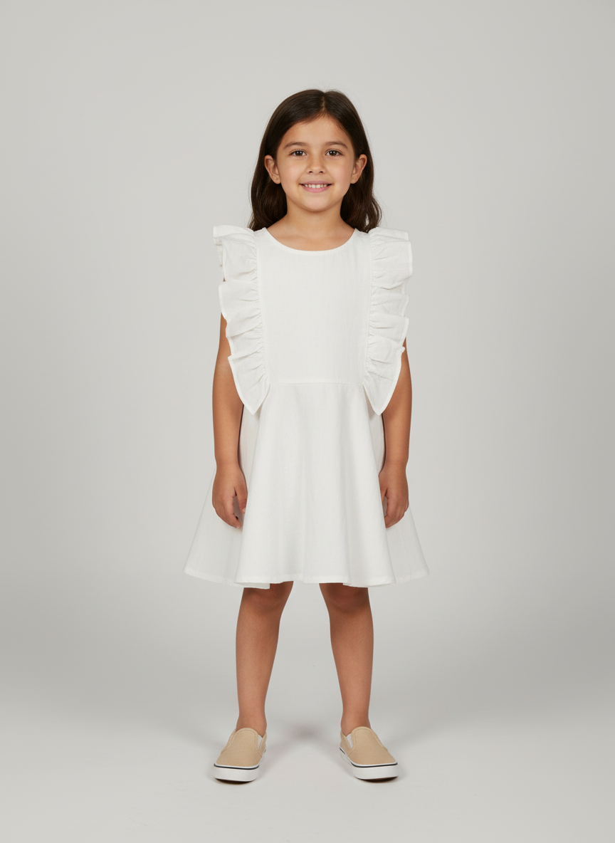 Kids Dress With Ruffled Detailing 