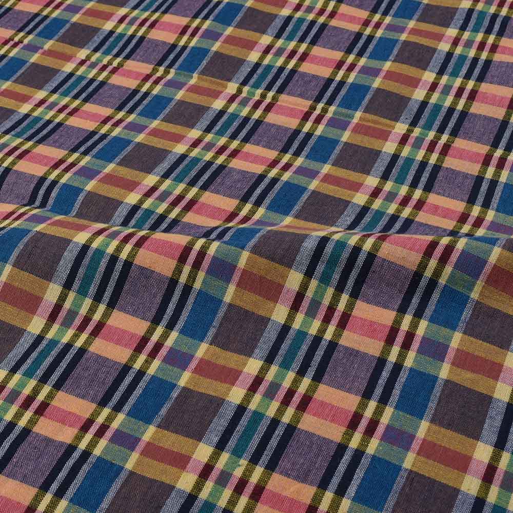 CHECK MULTICOLOR PURE COTTON 95 GSM HANDWOVEN FABRIC 551
