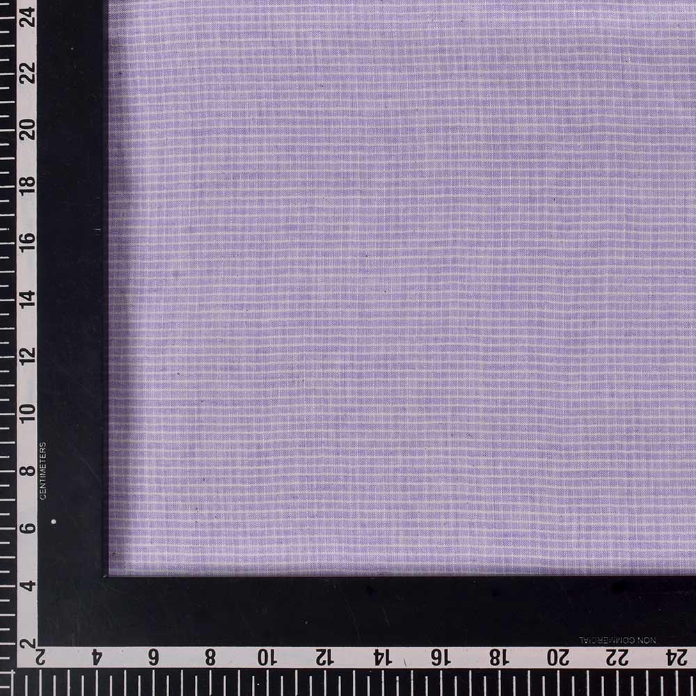 CHECK PURPLE PURE COTTON 93 GSM HANDWOVEN FABRIC D11