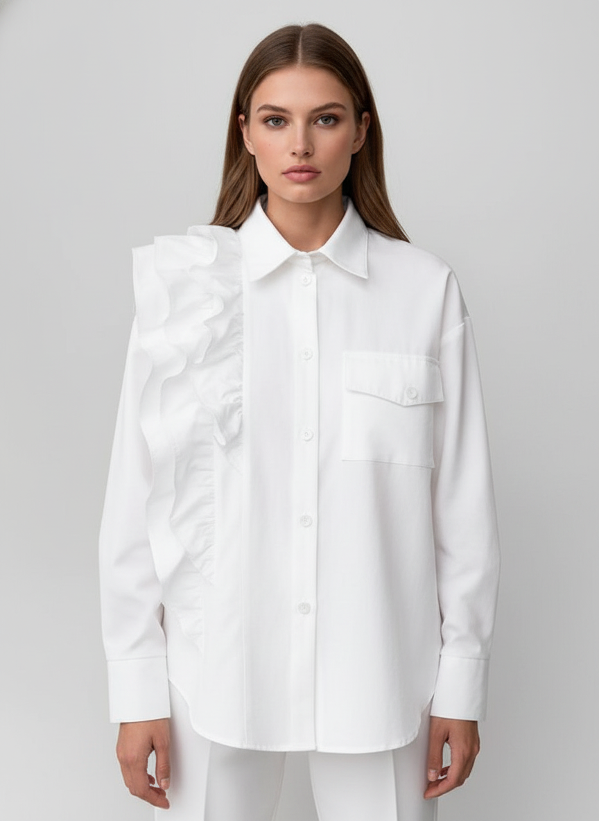 Ruffled Asymmetric Top