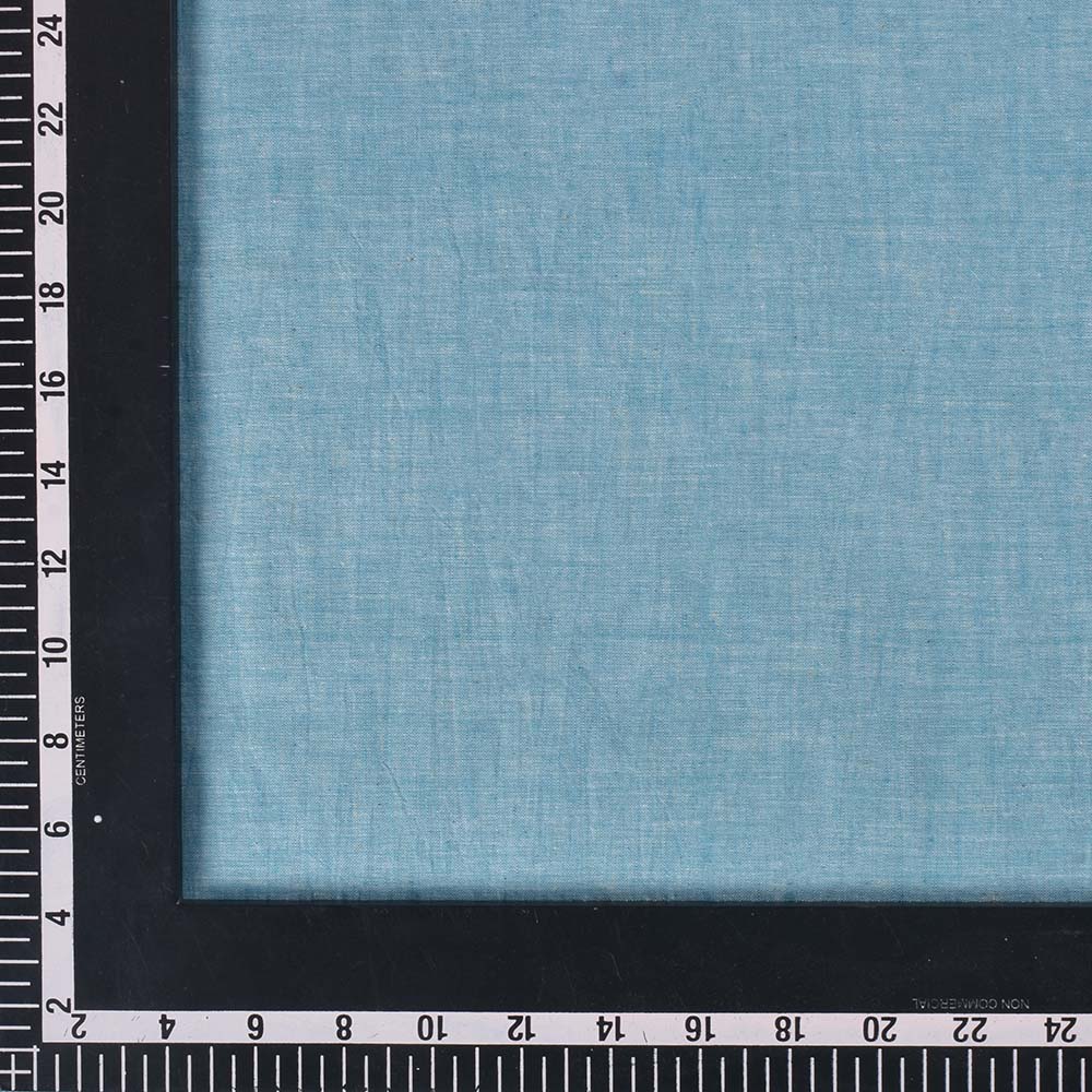 PLAIN BLUE KHADI COTTON 70 GSM HANDWOVEN FABRIC