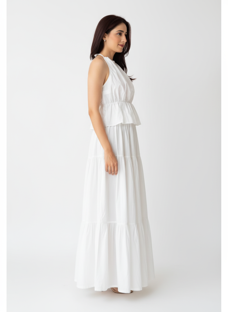 Tie Up Top & Tiered Skirt Co-ord Set