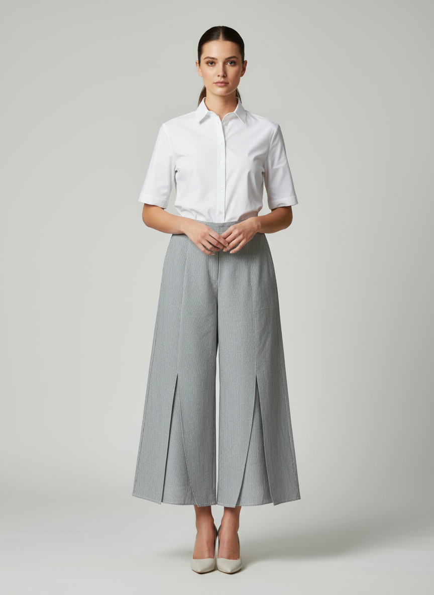 Front Slit Flared Trouser