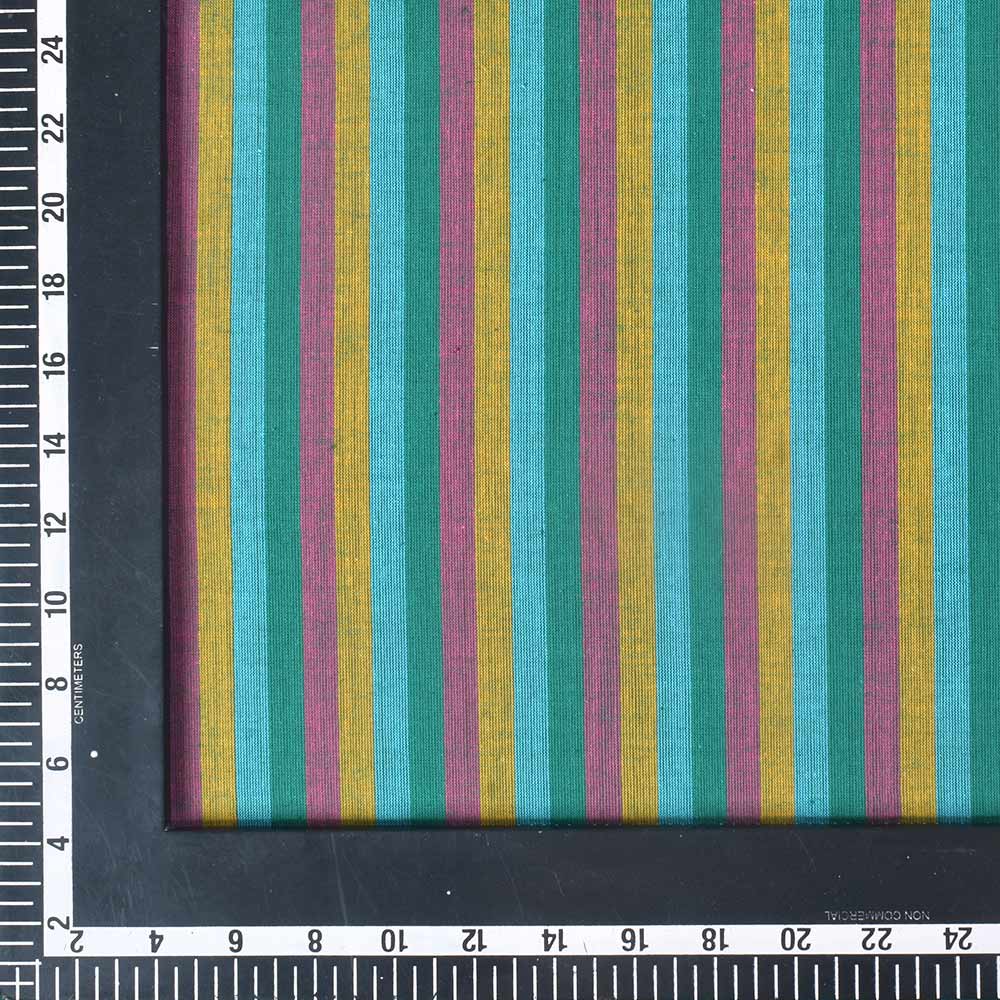 STRIPE MULTI COLOR PURE COTTON 80 GSM HANDWOVEN FABRIC 247