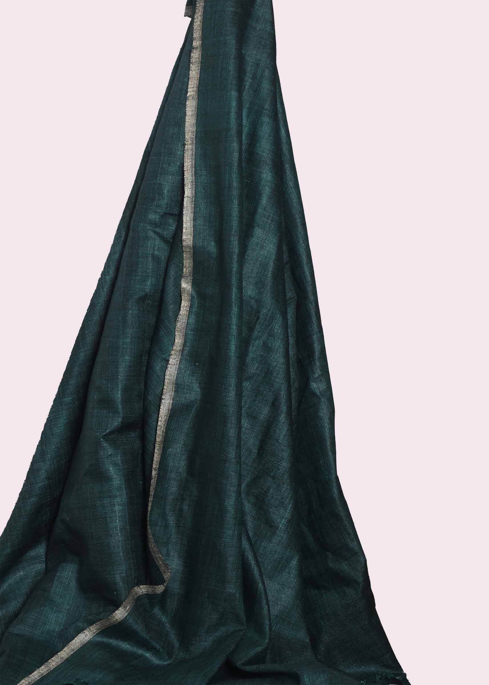 PLAIN TEAL PURE MATKA 110 GSM HANDWOVEN FABRIC
