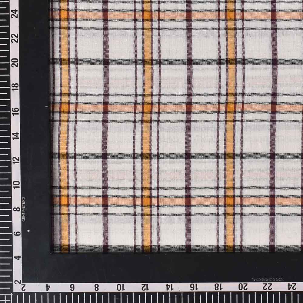 CHECK MULTICOLOR PURE COTTON 95 GSM HANDWOVEN FABRIC 516