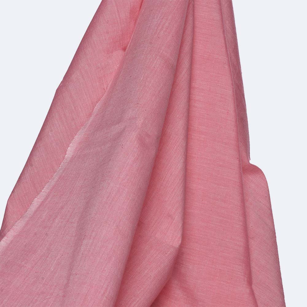 Plain Pink Pure Cotton 80 GSM Handwoven Fabric