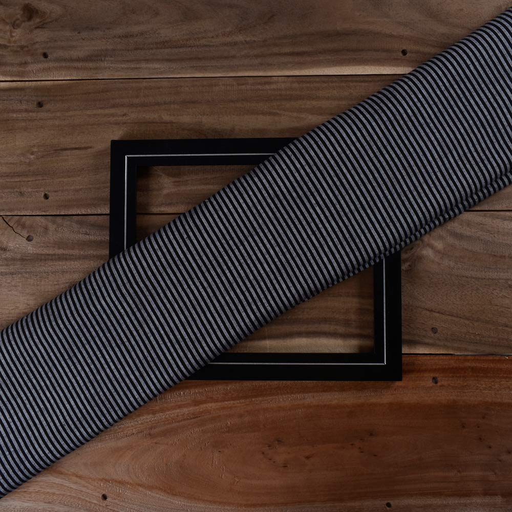 Stripe Black Pure Cotton 87 GSM Handwoven Fabric