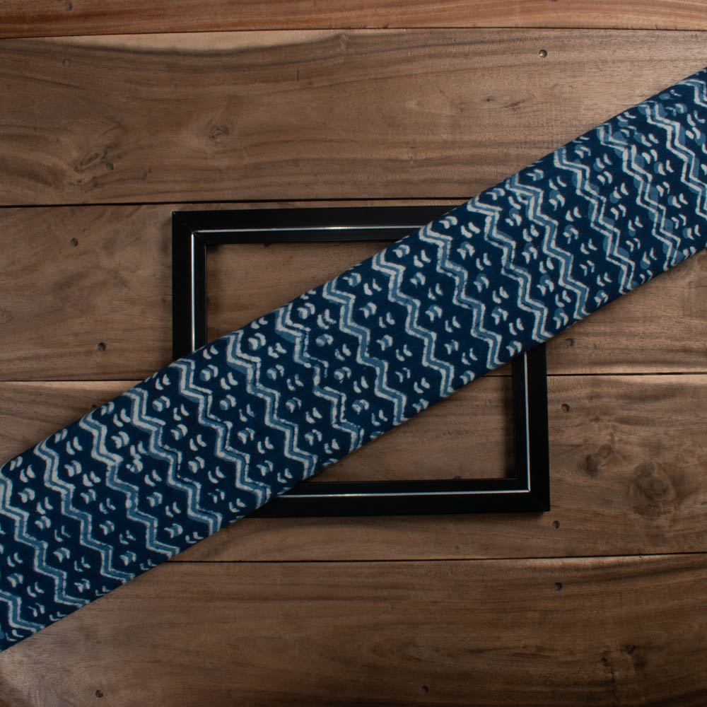 Natural Indigo Blue Block Ajrakh Print Pure Khadi Natural Dye 107 GSM fabric 74