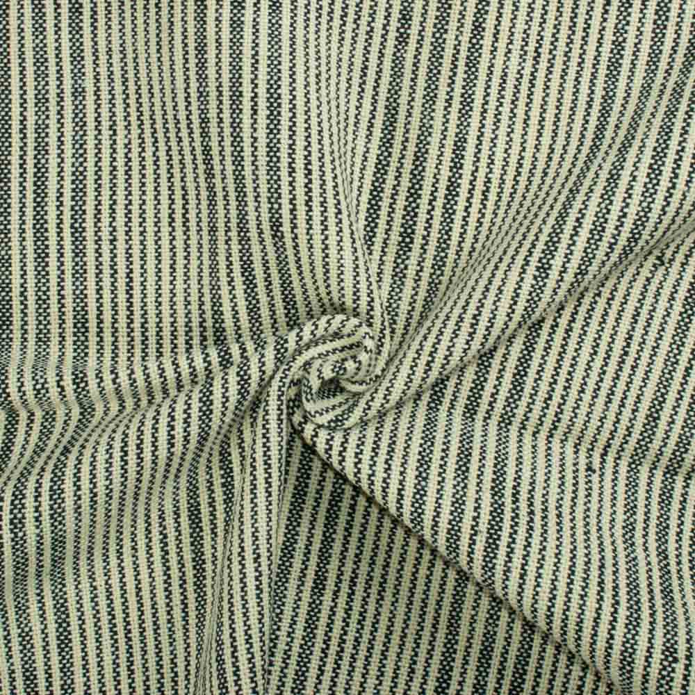 Stripe Cream and Black Pure Khadi 300 GSM Handwoven Fabric
