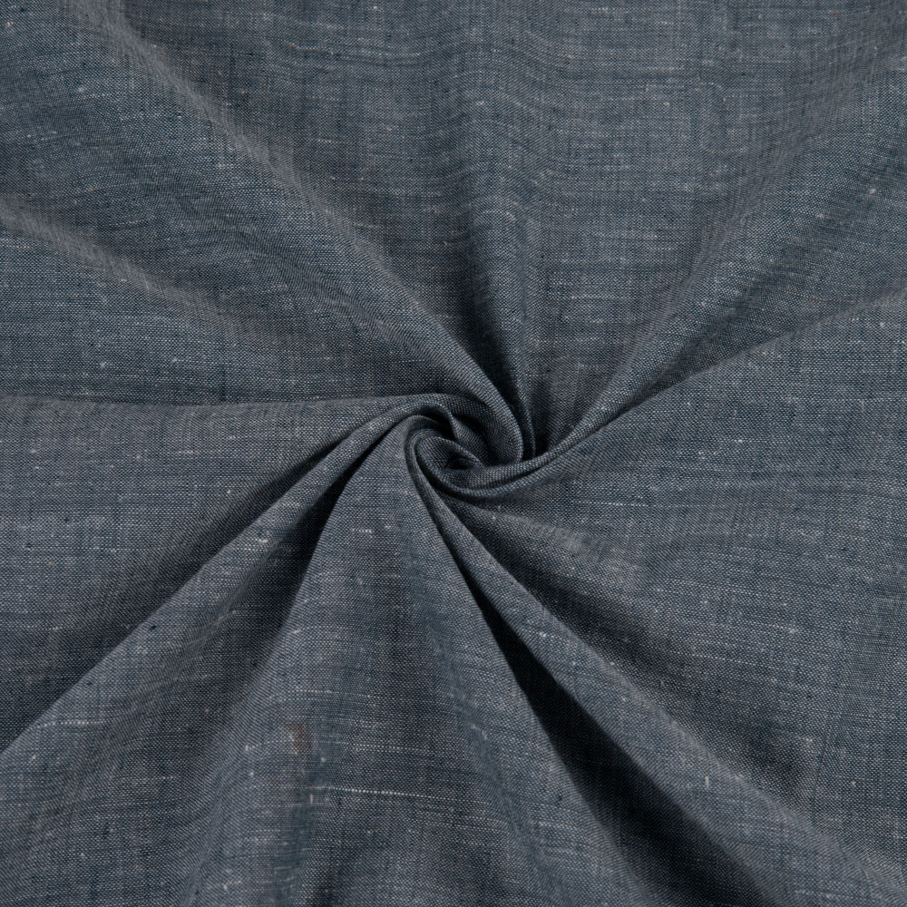 Chambray Dark Grey Khadi Cotton 67 GSM Handwoven Fabric