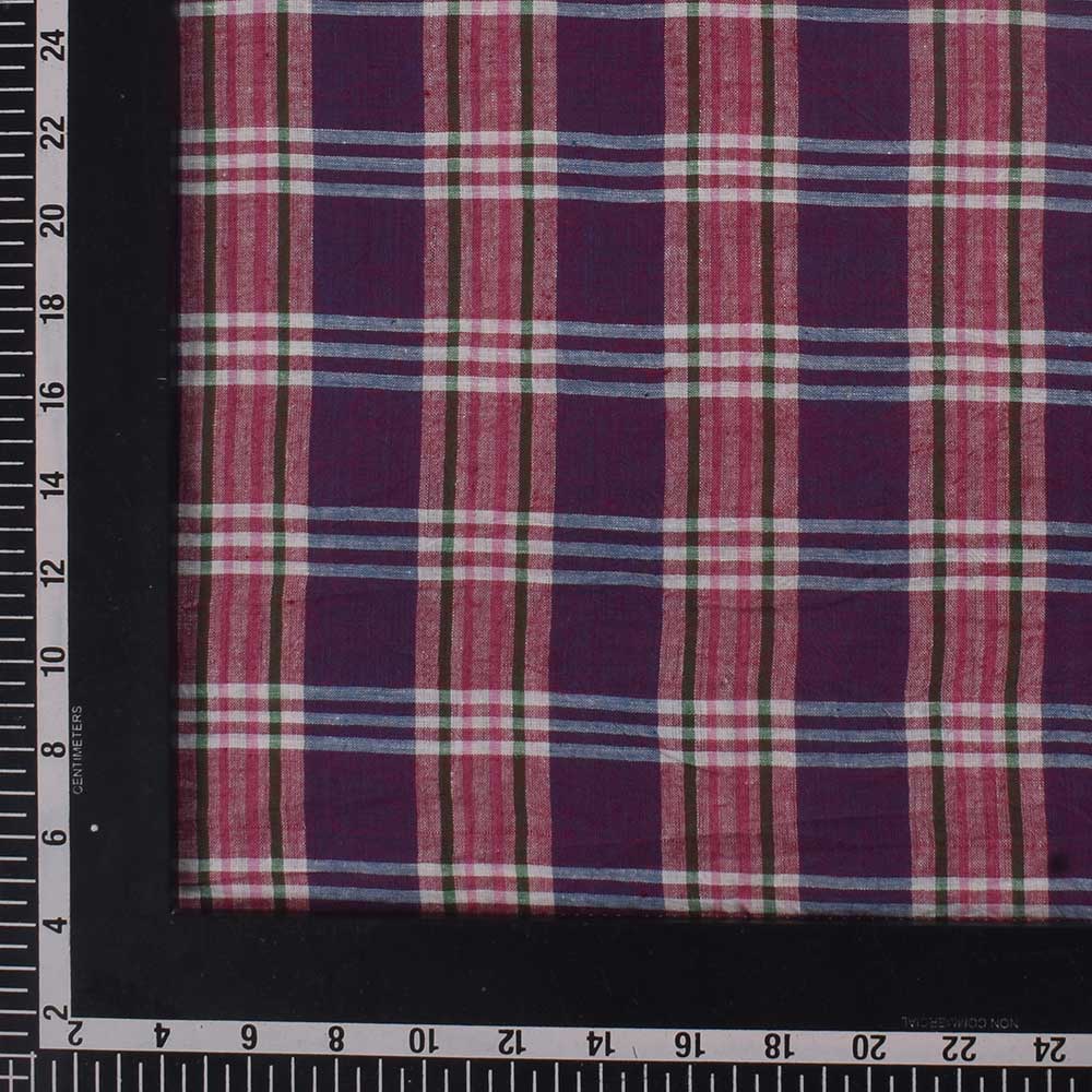 CHECK MULTICOLOR PURE COTTON 72 GSM HANDWOVEN FABRIC