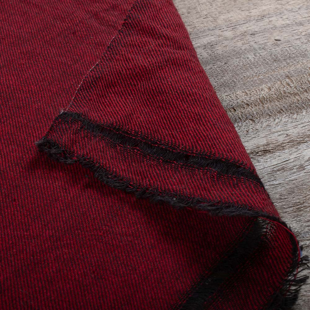 Denim Twill Red Pure Cotton 117 GSM Handwoven Fabric