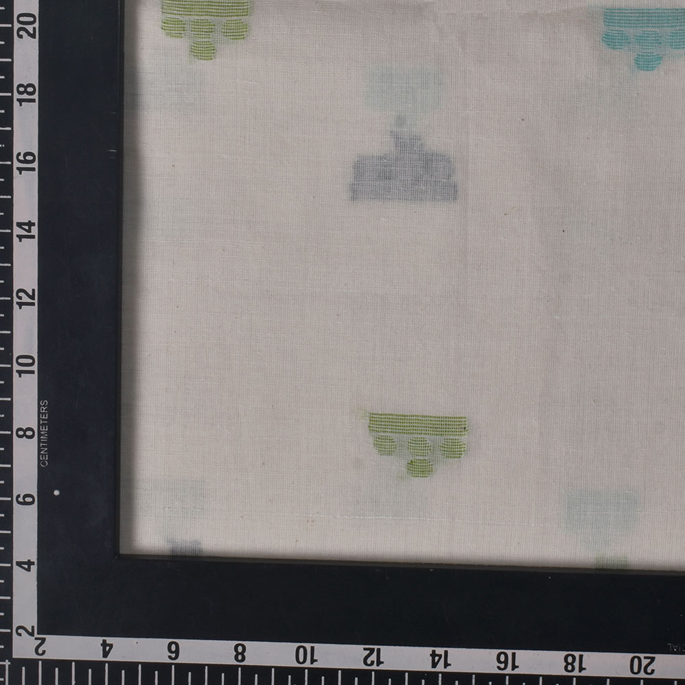 GEOMETRIC OFF WHITE JAMDANI KHADI COTTON 58 GSM HANDWOVEN FABRIC