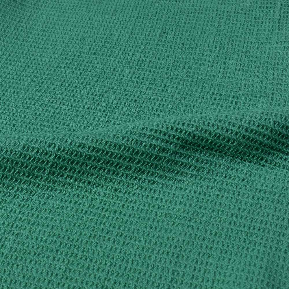 SEA GREEN HONEYCOMB WEAVE PURE COTTON 122 GSM HANDWOVEN FABRIC