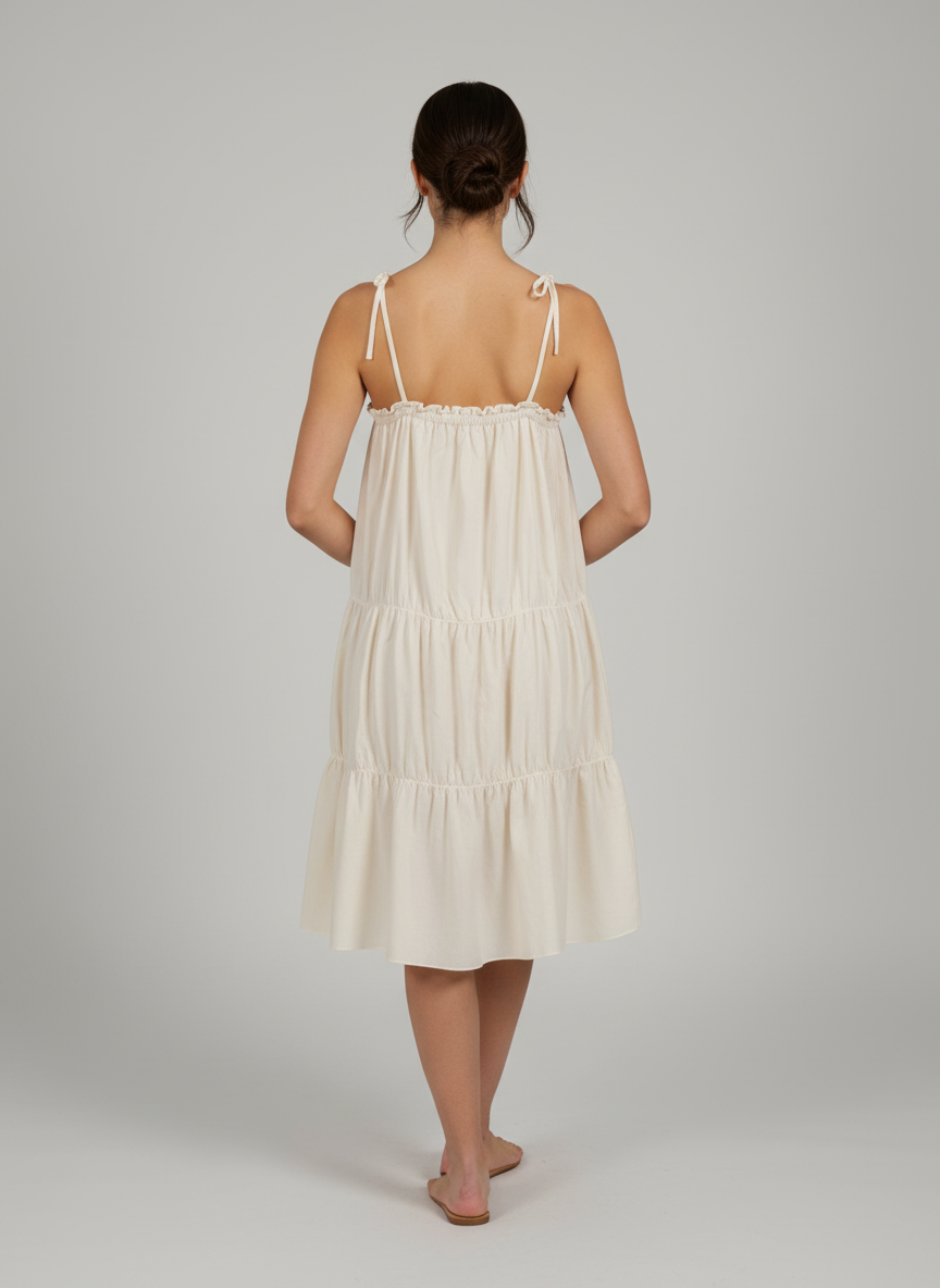  Adjustable Spaghetti Strap Sleeveless Dress-Casual Loose Tiered Ruffle Cami Long Maxi  Dress