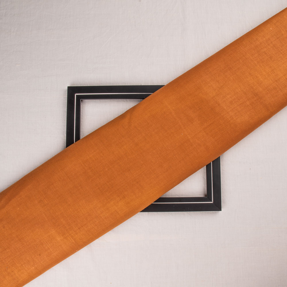 Solid Mustard Khadi 120 GSM Fabric - Handspun & Handwoven