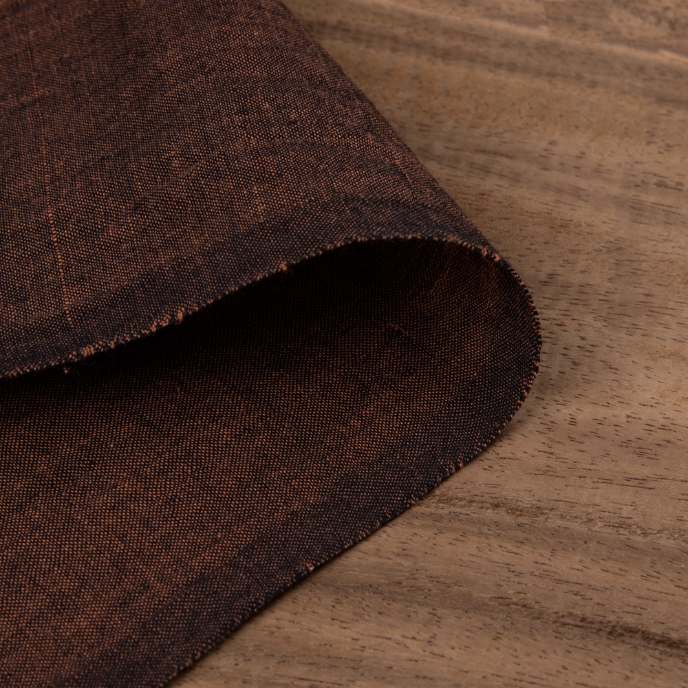 Cross Colour Brown Pure Cotton 95 GSM Handwoven Fabric