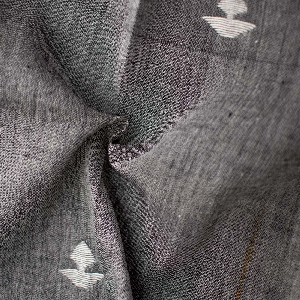 Geometric Grey Jamdani Pure Cotton 55 GSM Fabric 52