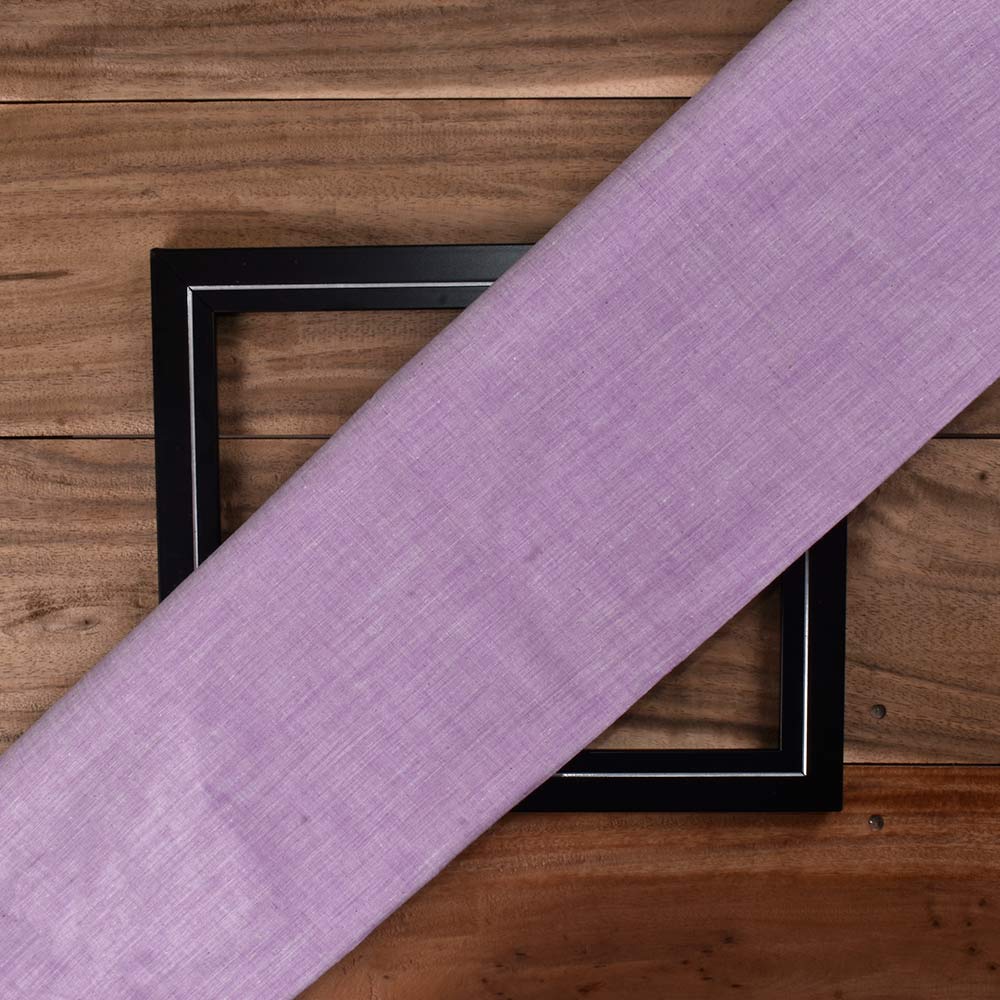 Chambray Purple Khadi Cotton 62 GSM Handwoven Fabric B3