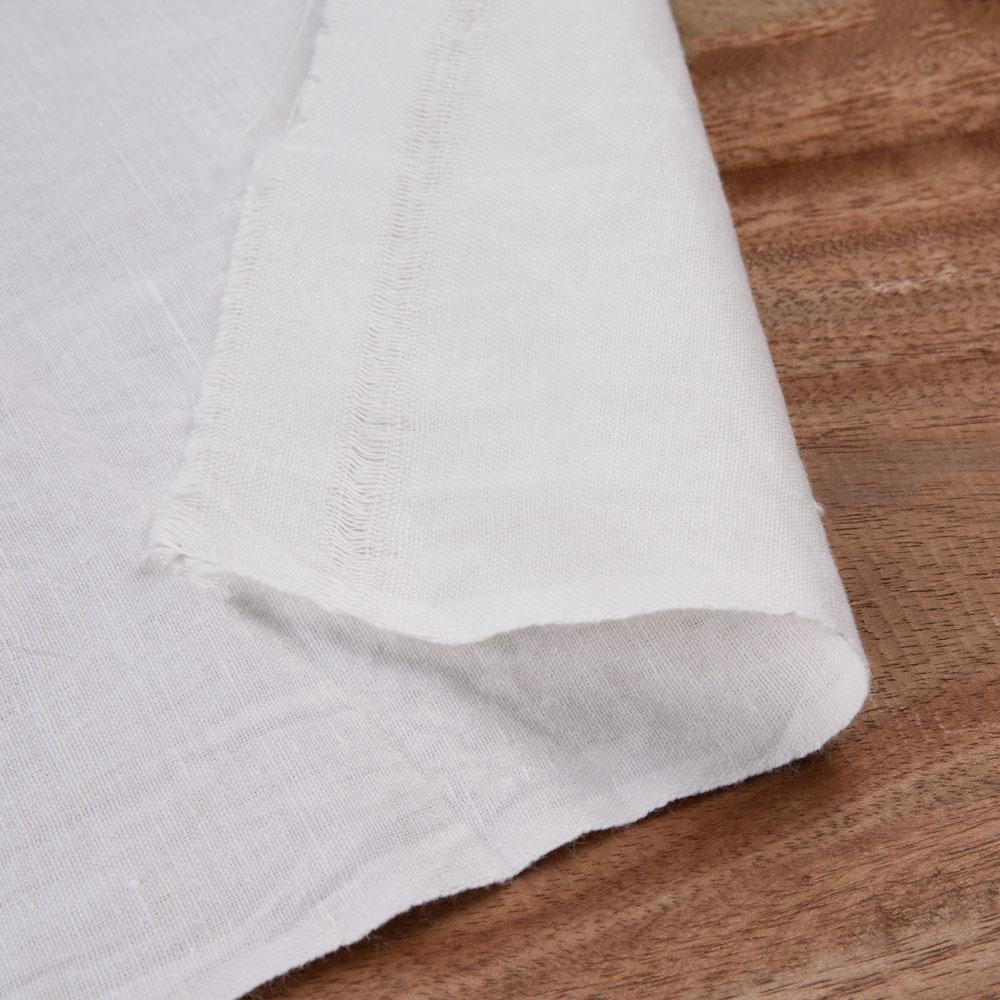 White Muslin Khadi Cotton 120 GSM Fabric - Bleached White & Dyeable 03