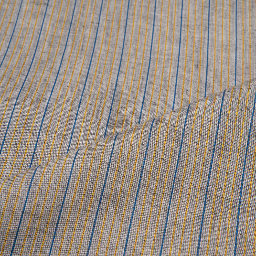 STRIPE GREY PURE COTTON 91 GSM HANDWOVEN FABRIC