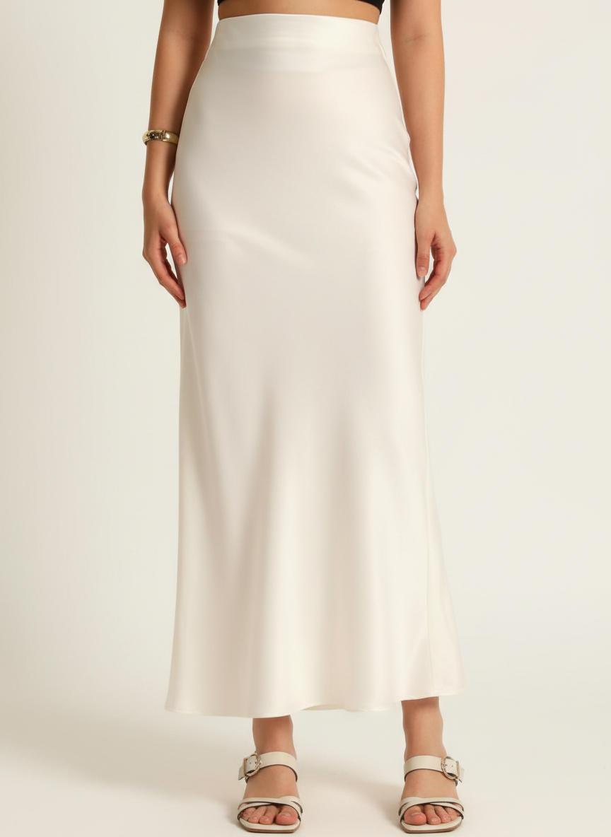 Plain Tea Length Sheath Skirt