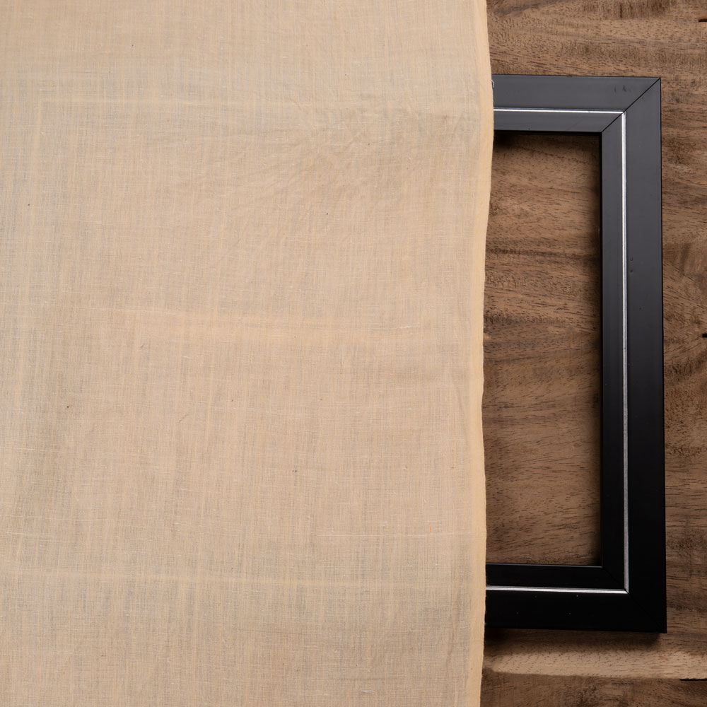CHAMBRAY CREAM KHADI COTTON 92 GSM HANDWOVEN FABRIC