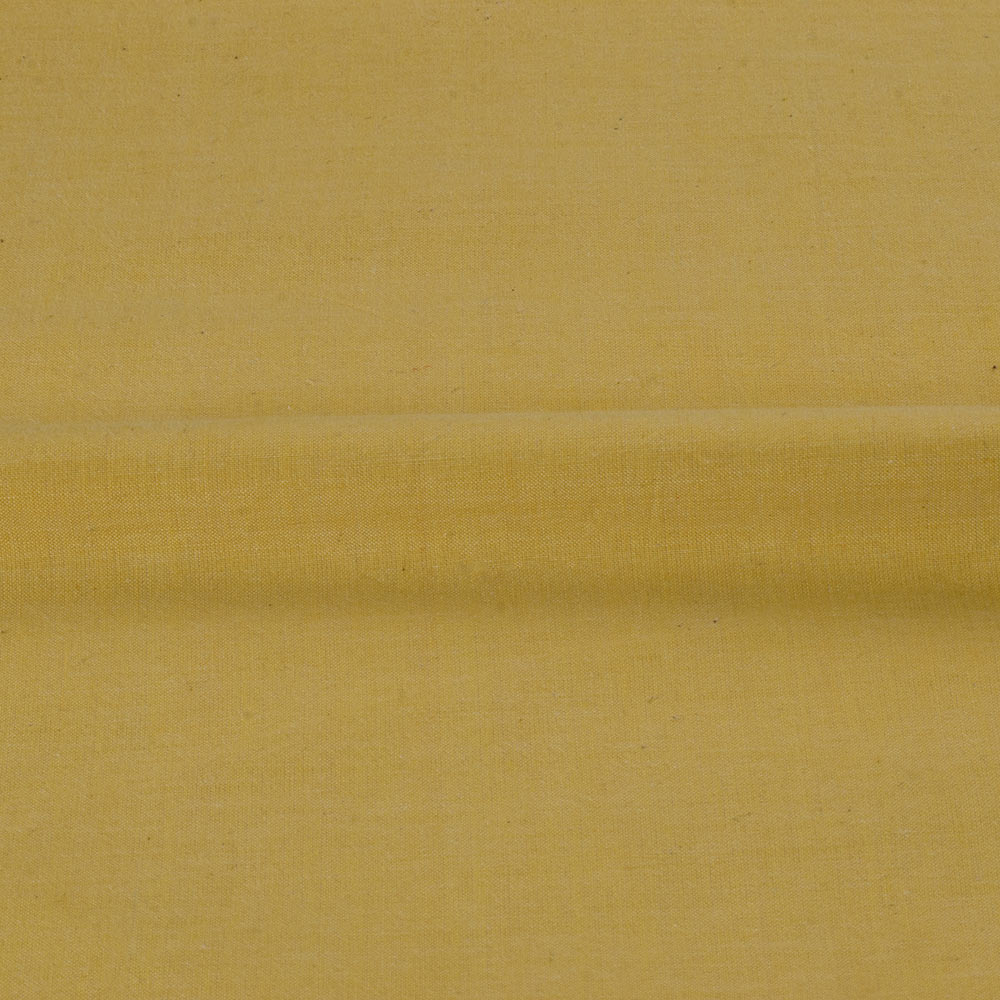 CHAMBRAY YELLOW KHADI COTTON 85 GSM HANDWOVEN FABRIC