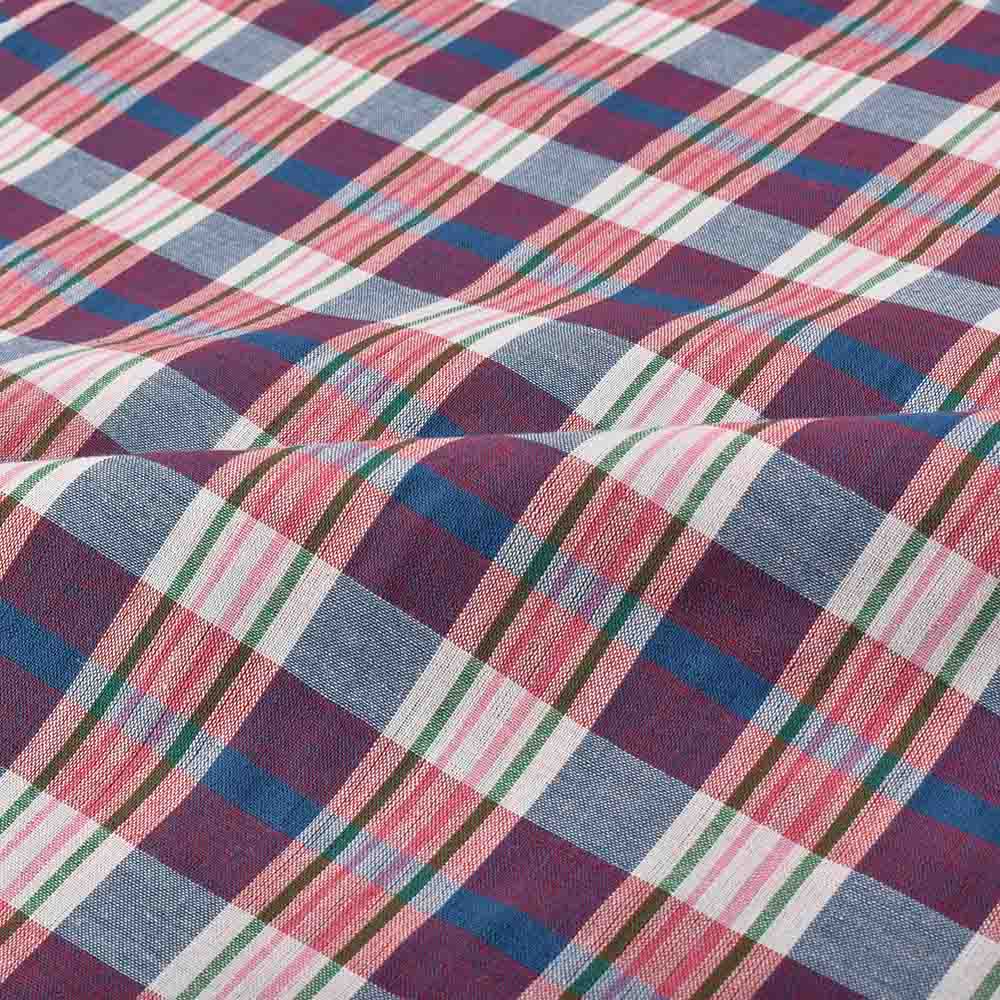 CHECK MULTICOLOR PURE COTTON 100 GSM HANDWOVEN FABRIC 561