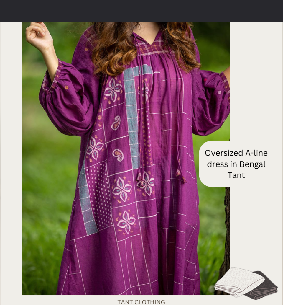 Oversize A line dess in Bengal Tant
