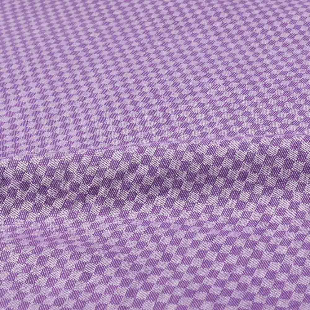 CHECK TWILL WHITE PURPLE COTTON 105 GSM HANDWOVEN FABRIC