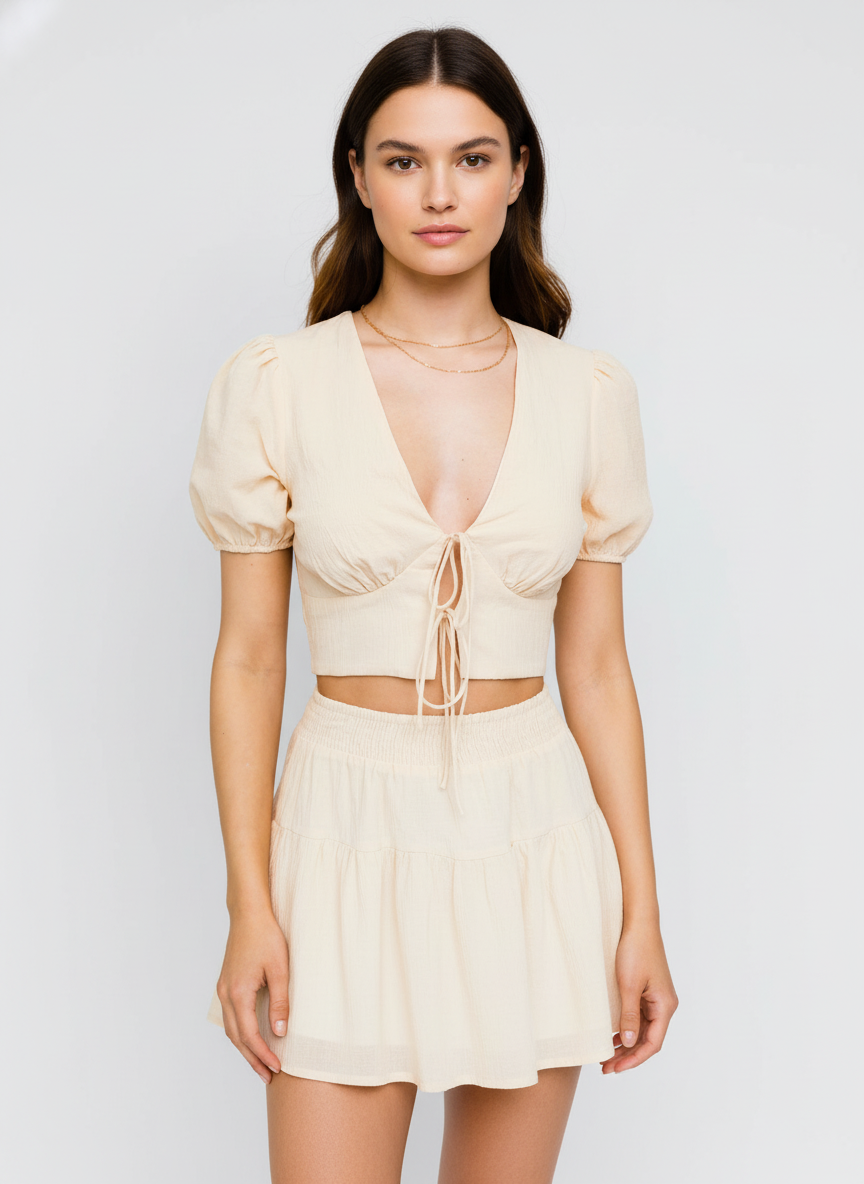 Tied & Gathered Short Co-ord Set