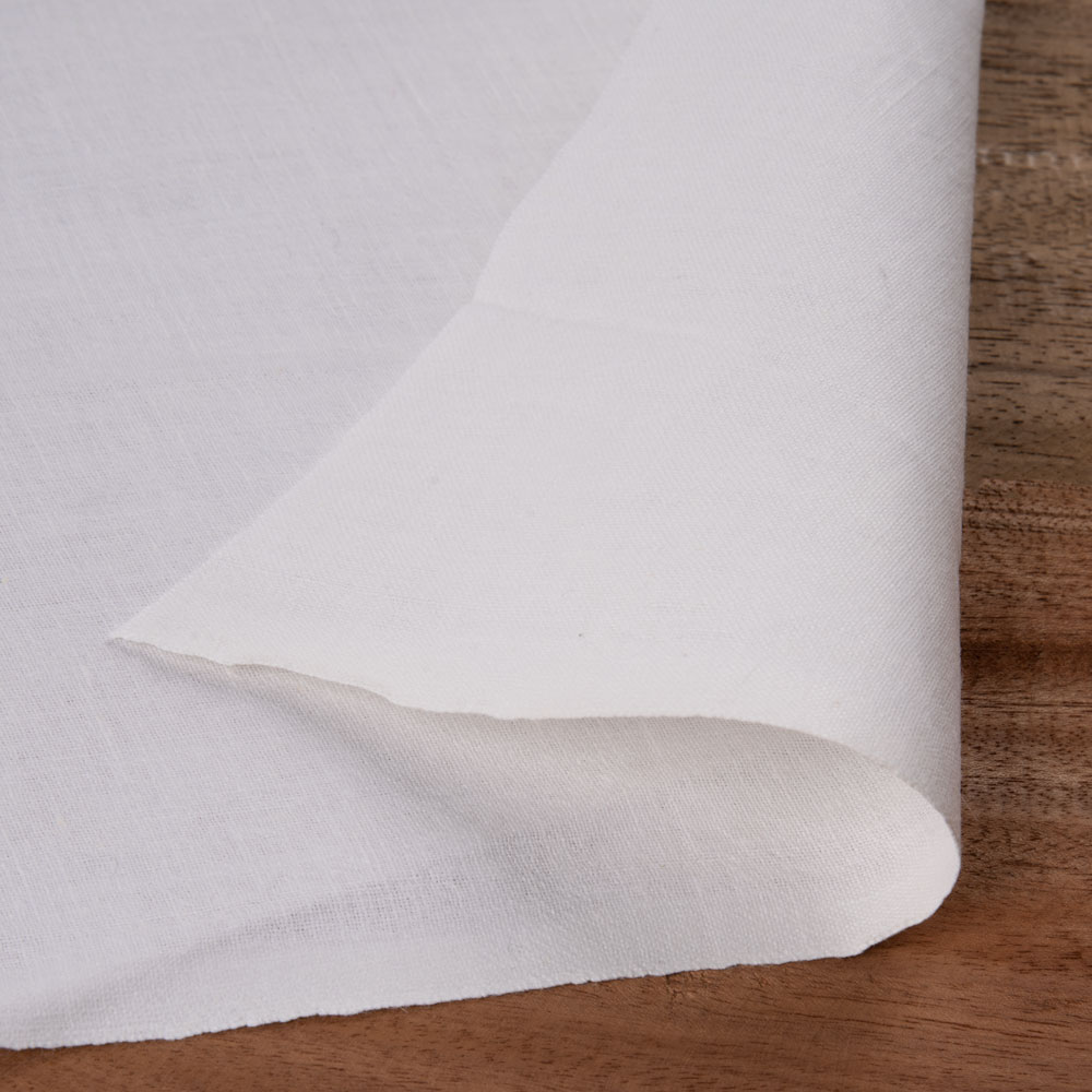 White Cotton 104 GSM Fabric - Bleached White & Dyeable