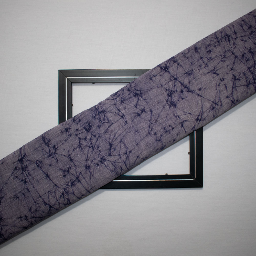 Abstract Purple Batik Printed Khadi Cotton 105 GSM Handwoven Fabric
