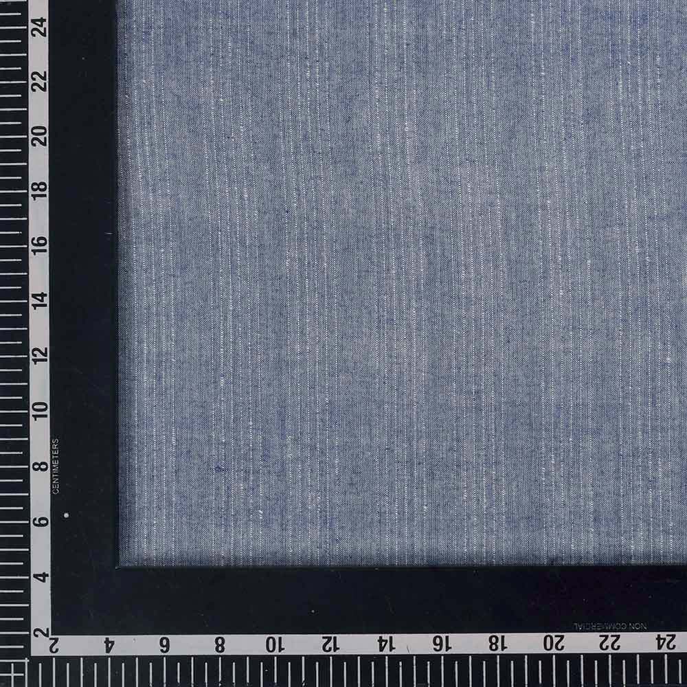 STRIPE BLUE PURE COTTON 80 GSM HANDWOVEN FABRIC W16