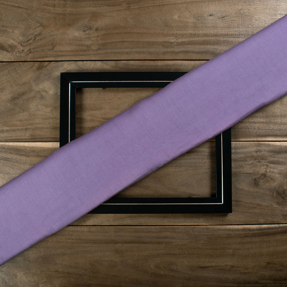 SOLID SATIN TWILL PURPLE PURE COTTON 102 GSM HANDWOVEN FABRIC