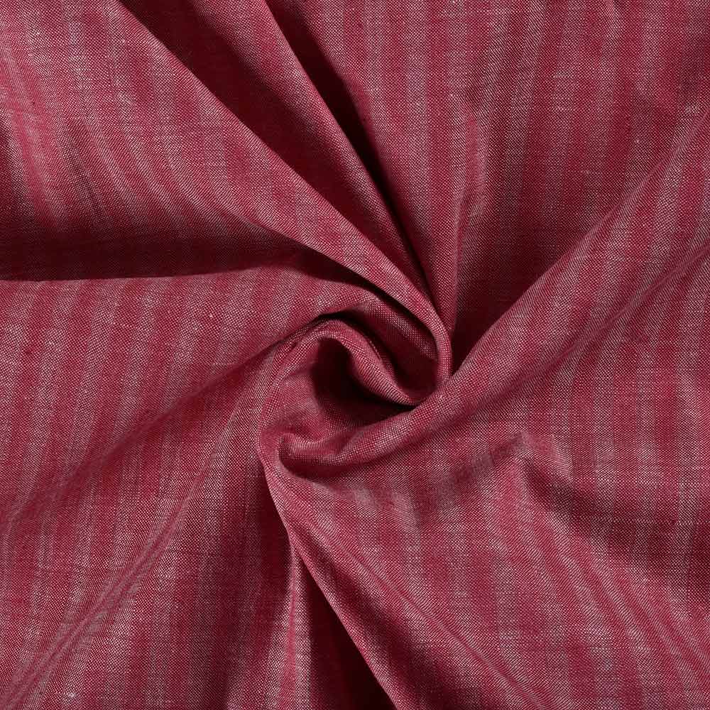 Stripe Deep Pink Khadi Cotton 100 GSM Handwoven Fabric
