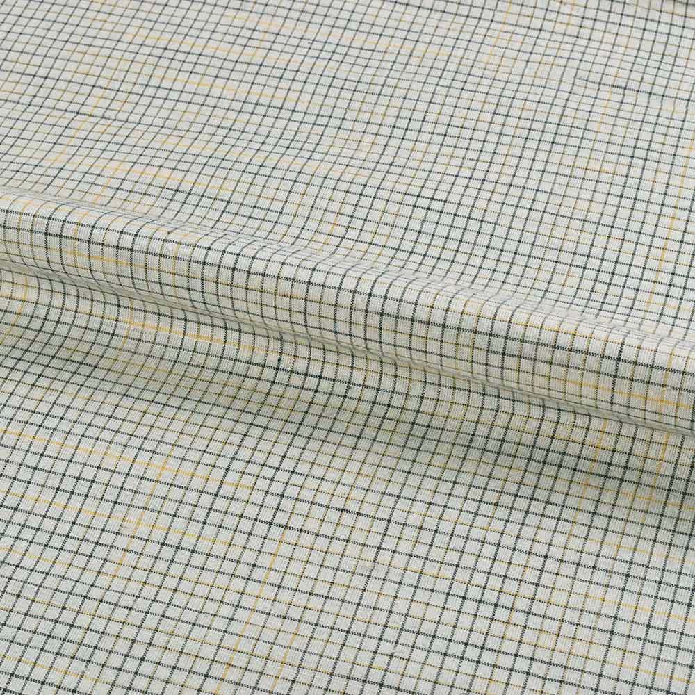 CHECK WHITE & BLACK KHADI COTTON 77 GSM HANDWOVEN FABRIC