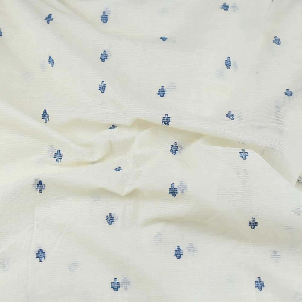 GEOMETRIC CREAM JAMDANI PURE COTTON 55 GSM FABRIC 118