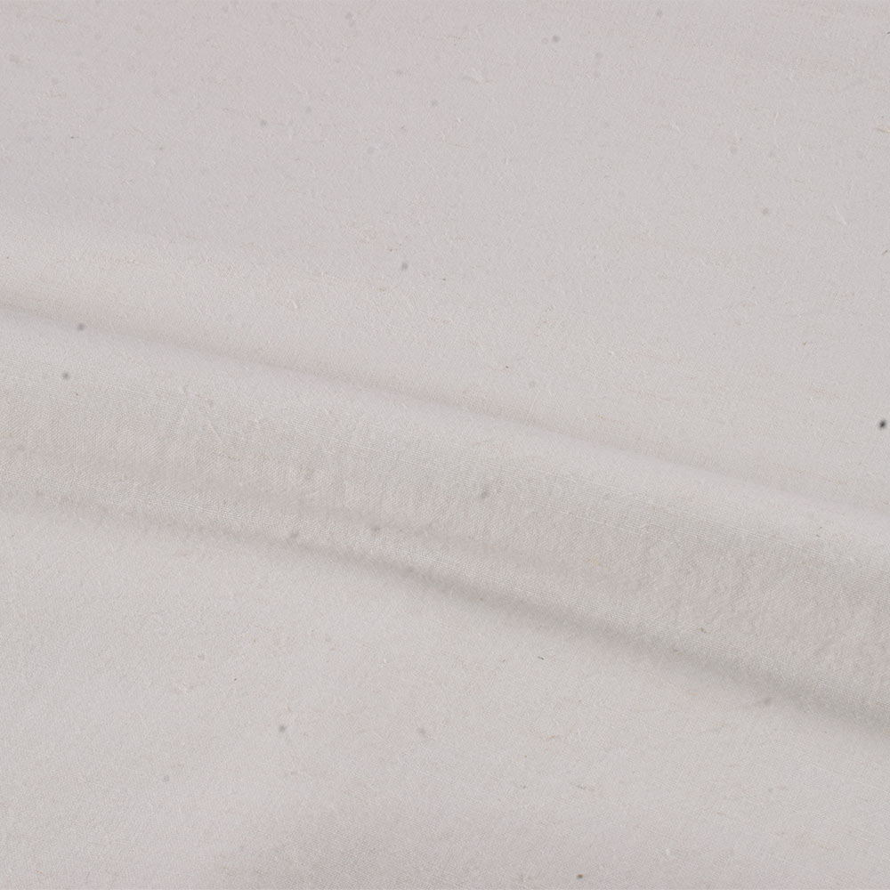 Plain White Hemp & Cotton 110 GSM Handwoven Fabric
