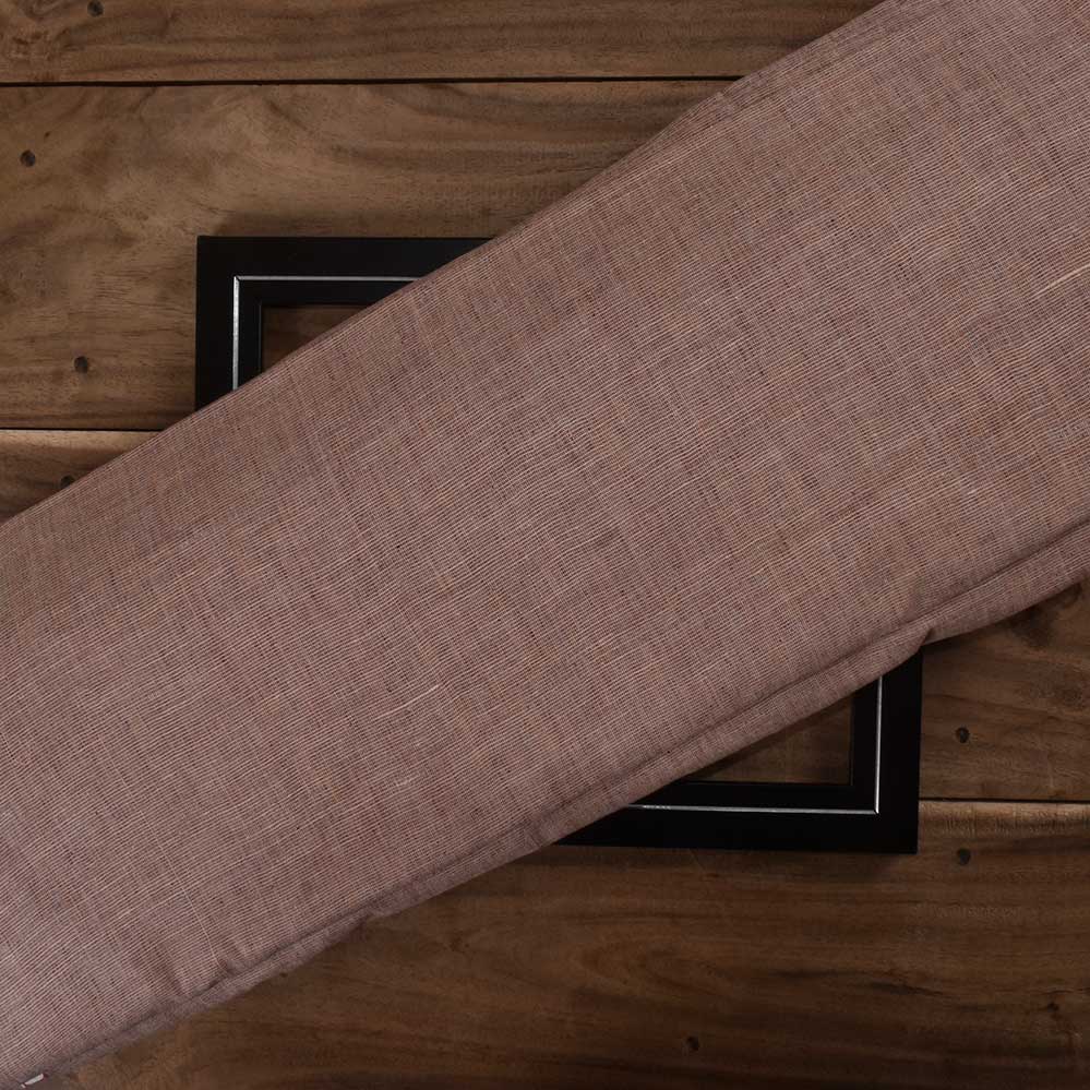 Chambray Brown Khadi Cotton 110 GSM Handwoven Fabric