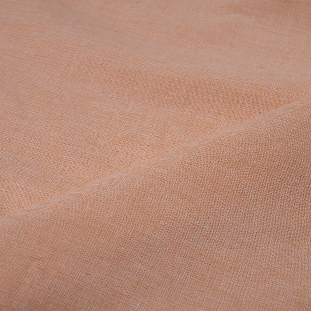 CHAMBRAY PEACH PURE COTTON 104 GSM HANDWOVEN FABRIC