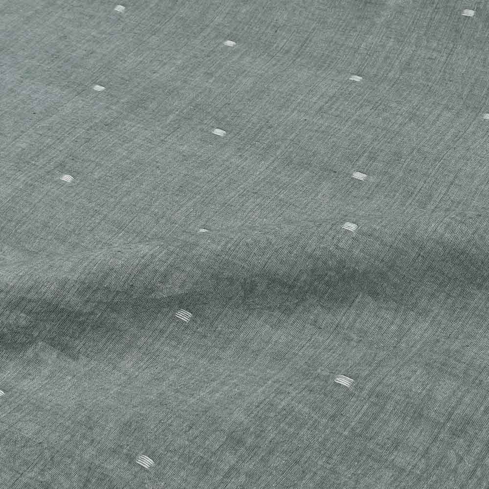 GREEN GEOMETRIC JAMDANI PURE COTTON 55 GSM HANDWOVEN FABRIC