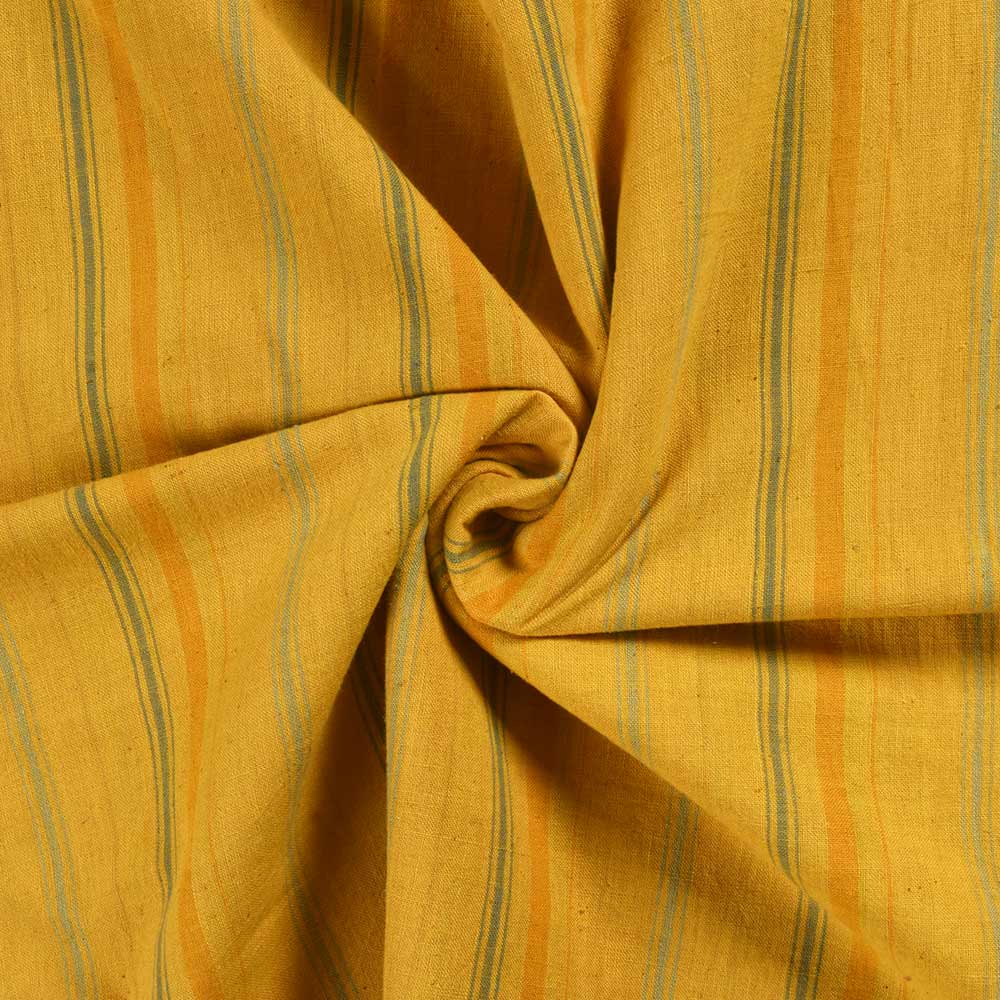 Stripe Orange Pure Cotton 92 GSM Handwoven Fabric