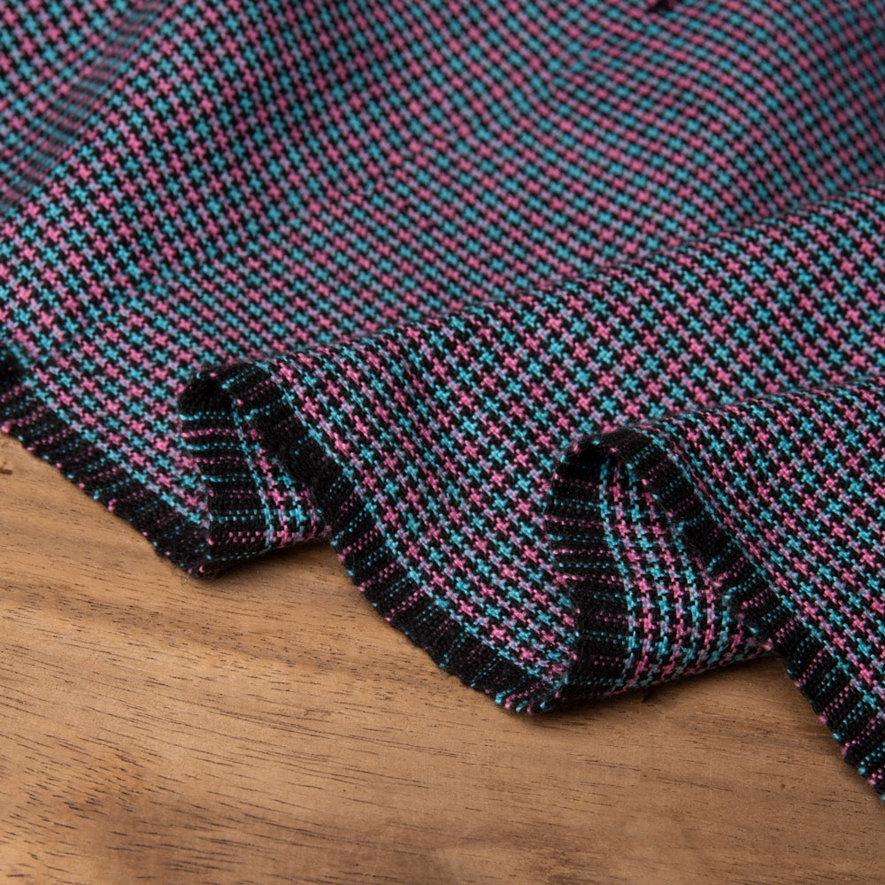Houndstooth Check Pure Khadi 181 GSM Handspun & Handwoven Fabric