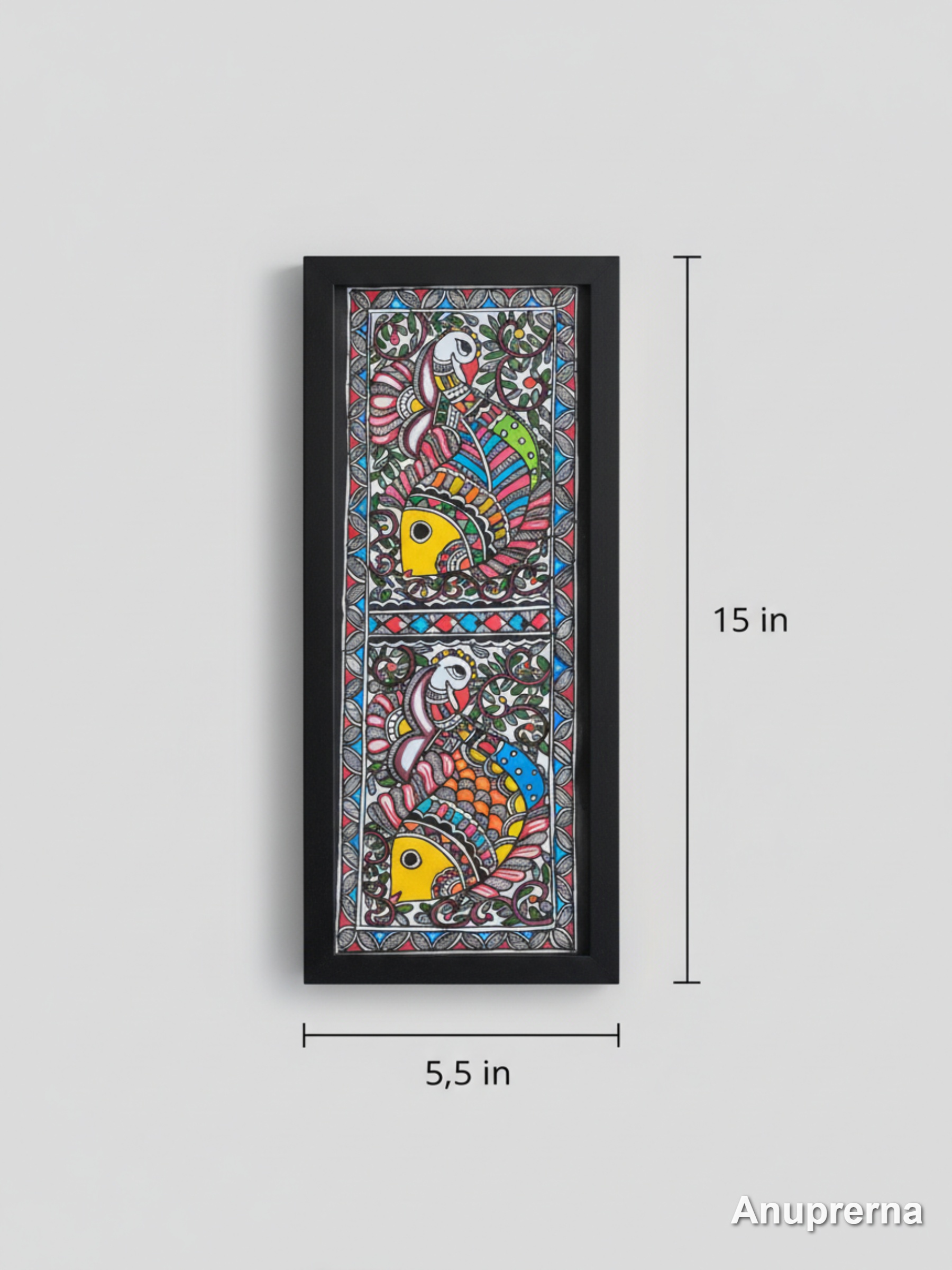 Twin Fish Madhubani Wall Art Decor