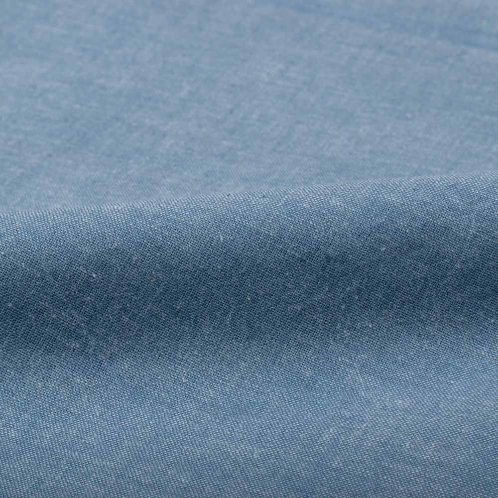 Chambray Blue Khadi Cotton 92 GSM Handwoven Fabric As20