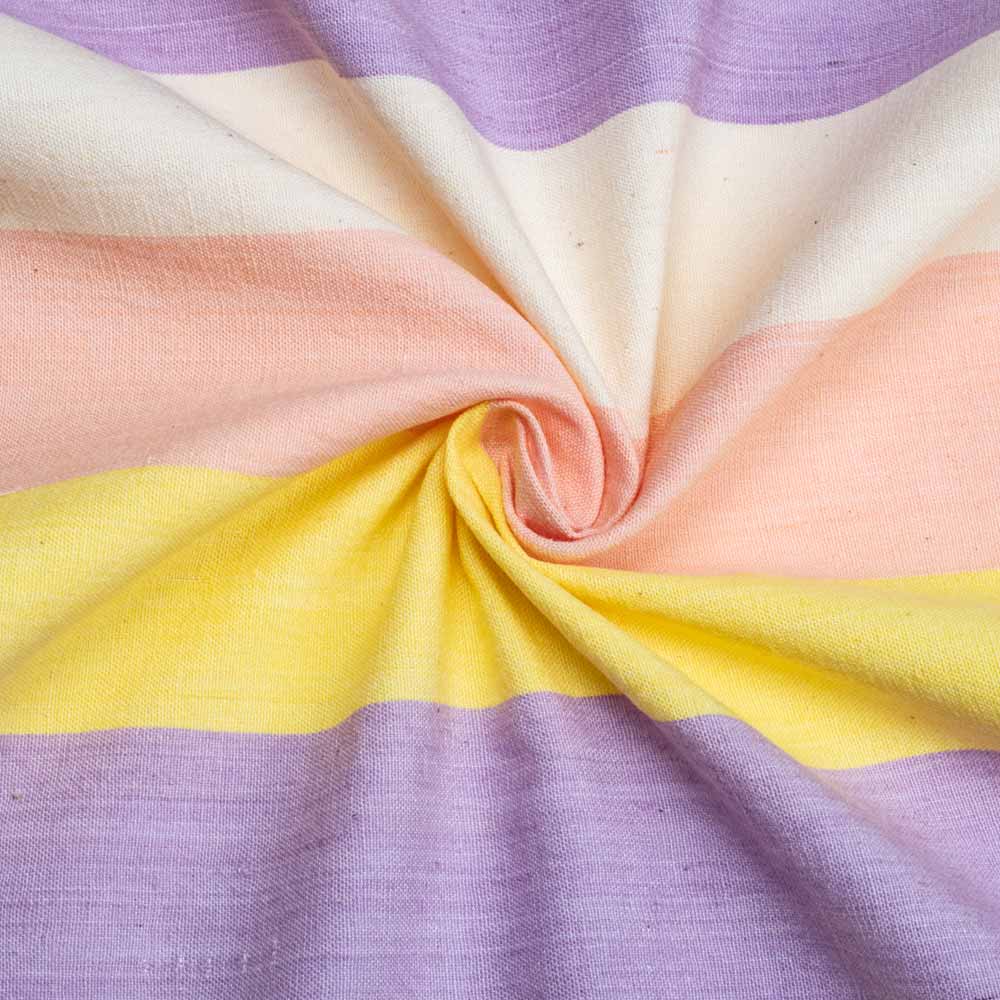 Stripe Multicolour Pure Cotton 133 GSM Handwoven Fabric